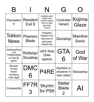 Press Start State of Play Bingo (Feb 2026) Bingo Card