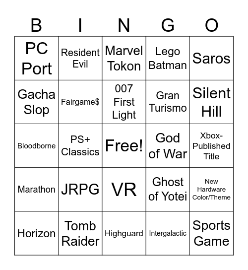 Feb '26 State of Play Bingo Card