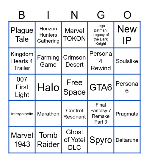 State of Play February 2026 Bingo Card