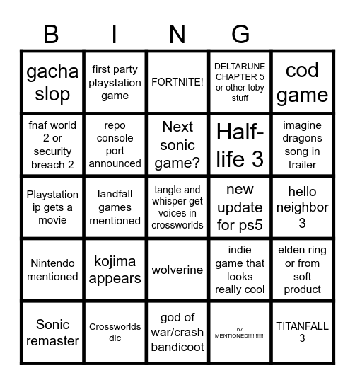 state of slop 2026 Bingo Card