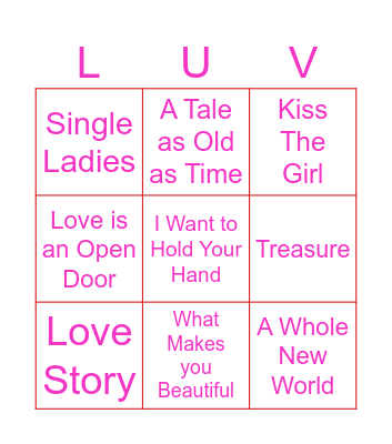 LUV Bingo Card