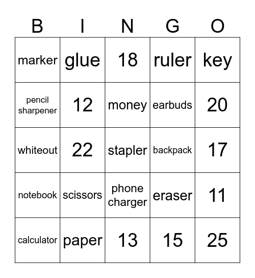 ThaiRath Camp Bingo Card