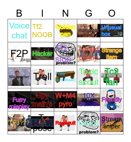 Tf2 Bingo Card