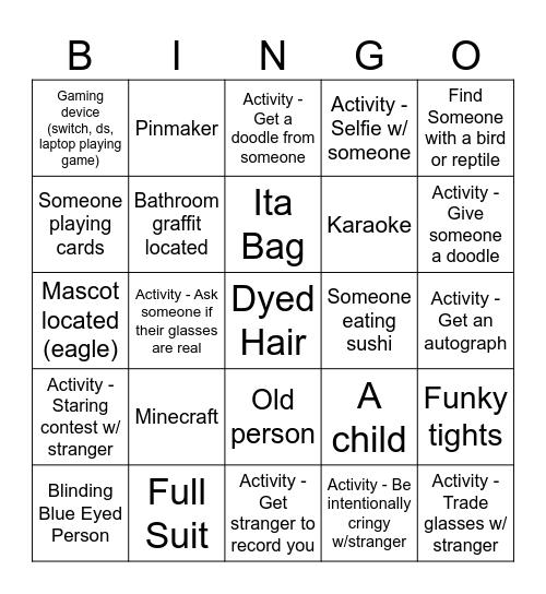 VASE BINGO Card