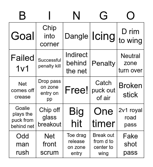 NTDP game Bingo Card