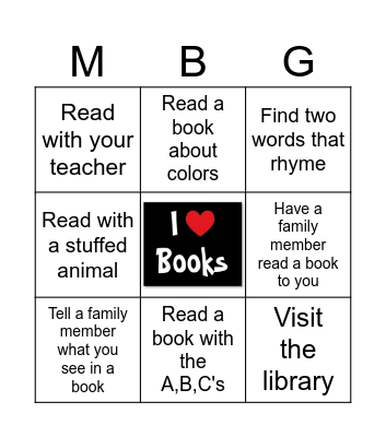 Read Across America Garvin Bingo Pre-K Bingo Card