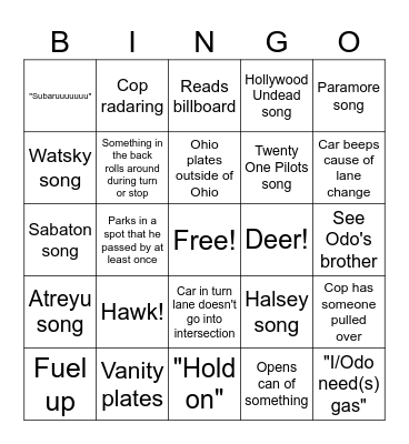 Florida Trip Bingo! Bingo Card