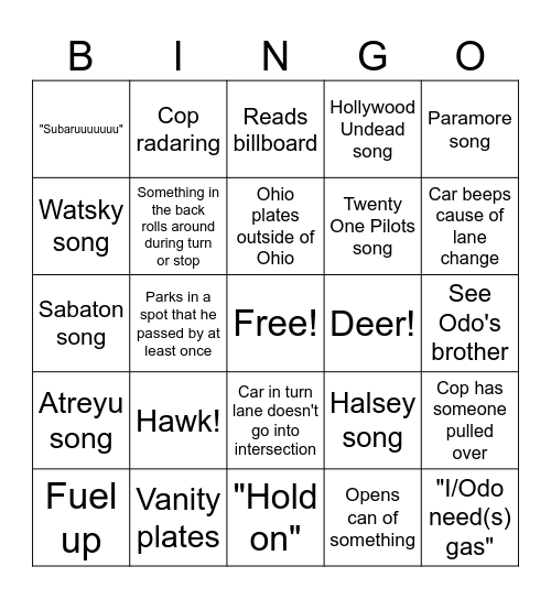 Florida Trip Bingo! Bingo Card