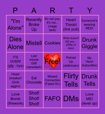 💔Anti-Valentine's Day Bingo!💘 Bingo Card