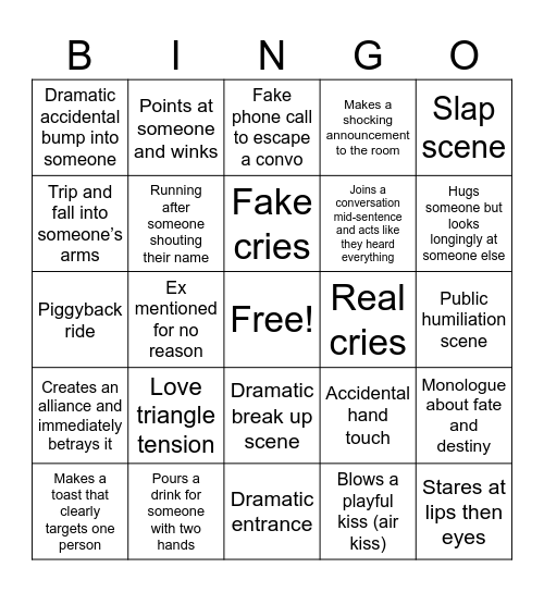 KDRAMA BINGO Card