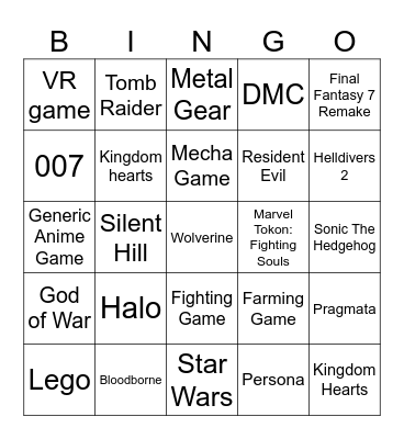 State of Play Bingo Card