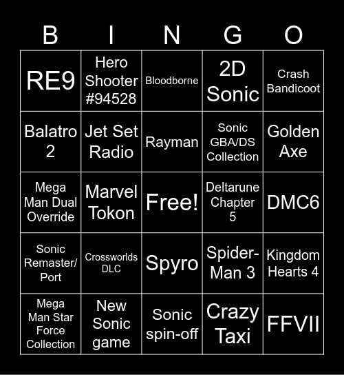 State of Play Feb 12 Bingo Card