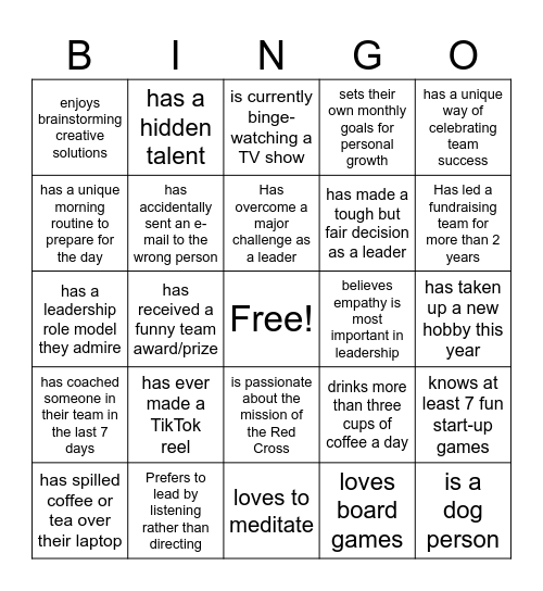 Find someone who... Bingo Card