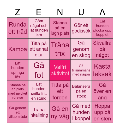 Zenua's promenadbingo! Bingo Card