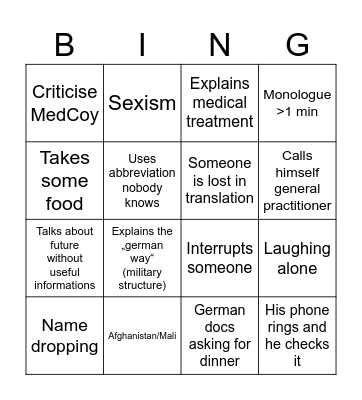 Docs Round Bingo Card
