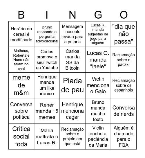 Bingo Galopera Bingo Card
