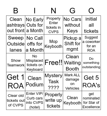 Keybooth Bingo Card