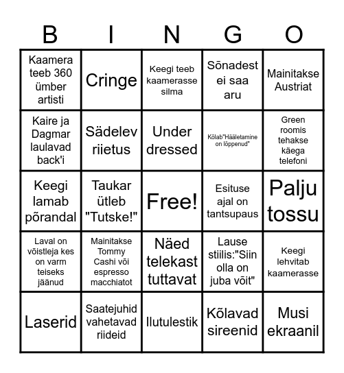 Eesti laul 2026 Bingo Card