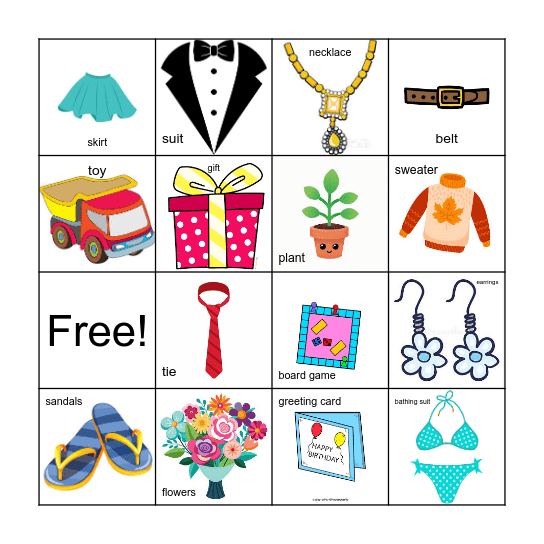 vamos de compras BINGO Card