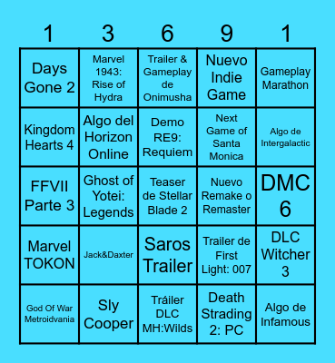 State Of Play 2026 Bingo Card
