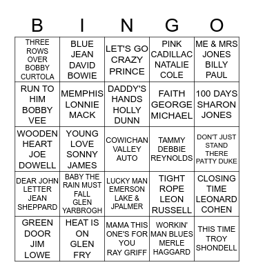 DEAD 2016 Bingo Card