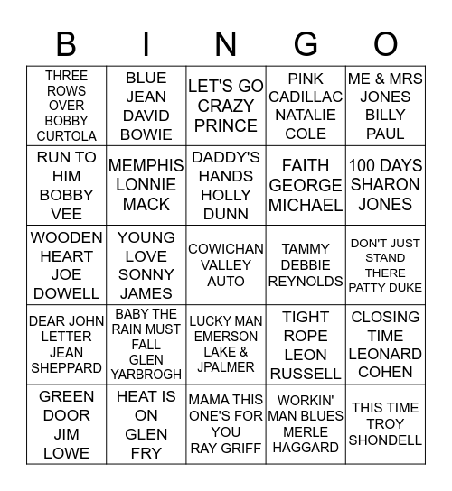 DEAD 2016 Bingo Card