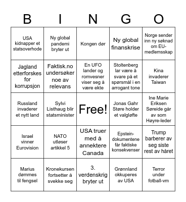 Apokalypse Bingo Card