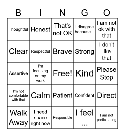 YOUR VOICE Bingo Card