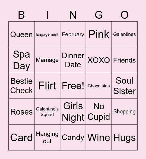 GALENTINE'S BINGO Card