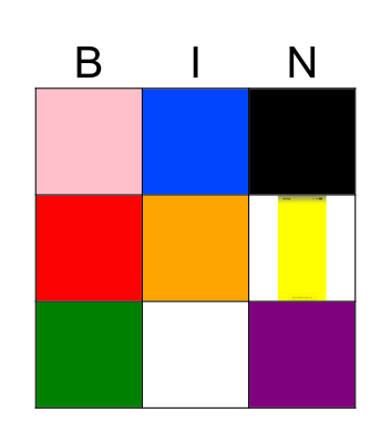 Colors Bingo Card