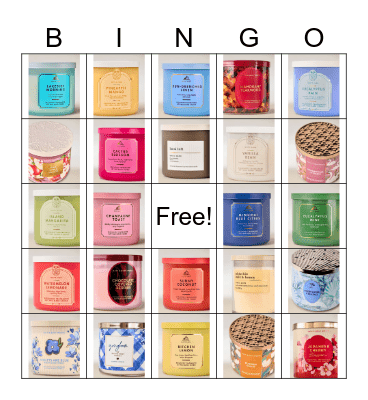 BATH & BODY WORKS CANDLES Bingo Card