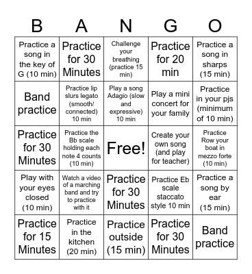 DUE DATE: FEBRUARY 26th Bingo Card