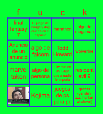 no games Bingo Card