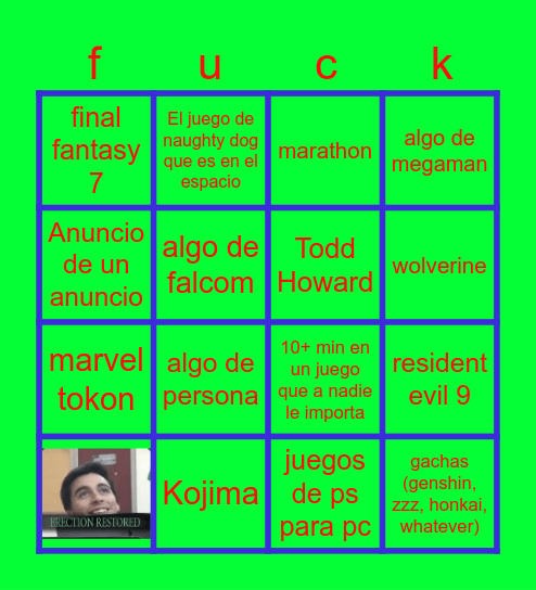 no games Bingo Card