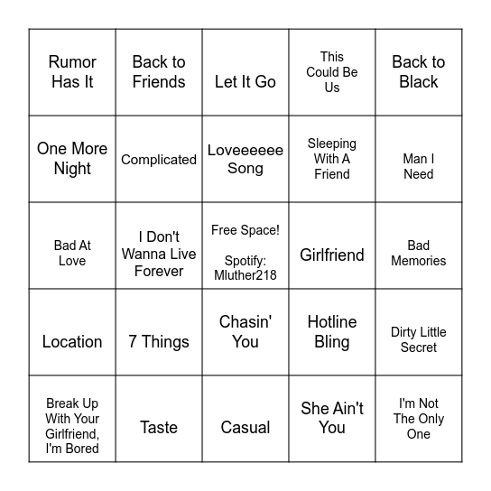 Mixed Signals Bingo Card