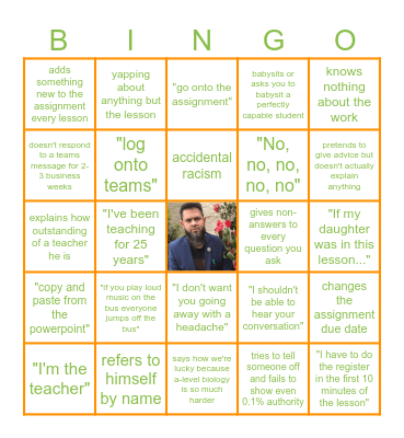 Sultan Bingo Card