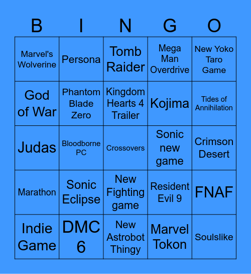 State of Play 2026 Bingo Card