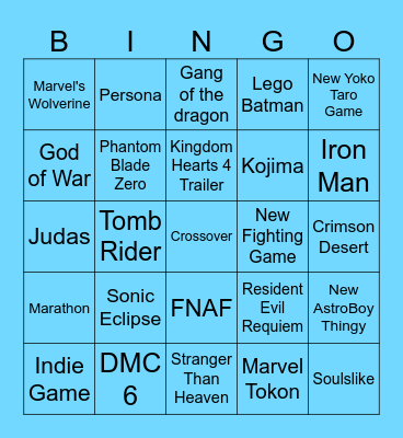 State of Play 2026 Bingo Card