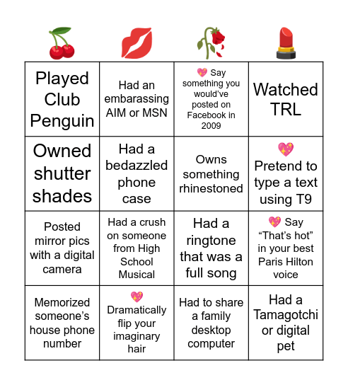 Find a Bratz Here Who... Bingo Card