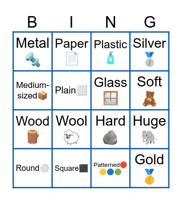 VOCABULARY Bingo Card