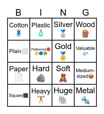 VOCABULARY Bingo Card