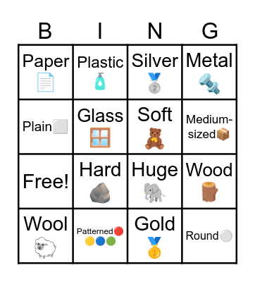 VOCABULARY Bingo Card