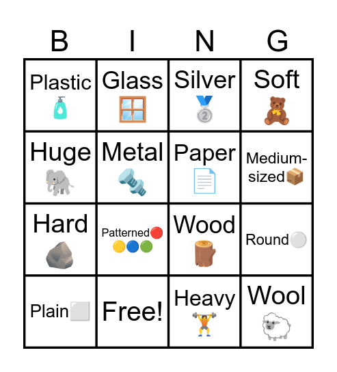 VOCABULARY Bingo Card