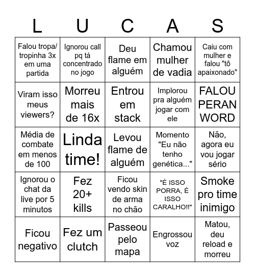 Minezinho Hardcore(Valorant) Bingo Card
