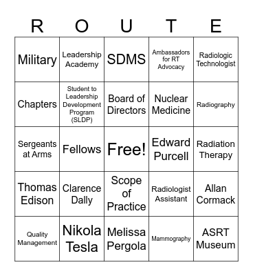 Route 66 is RAD Bingo Card