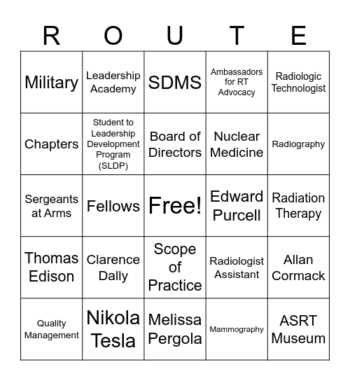 Route 66 is RAD Bingo Card