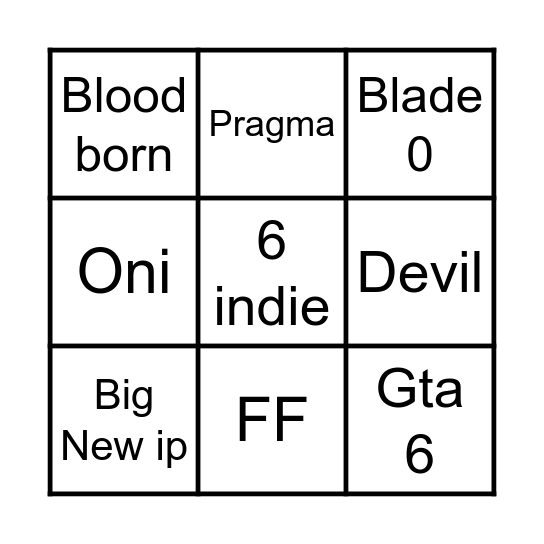state of play Bingo Card