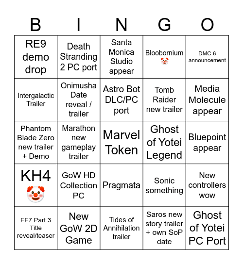 State of Play | February 12, 2026 Bingo Card