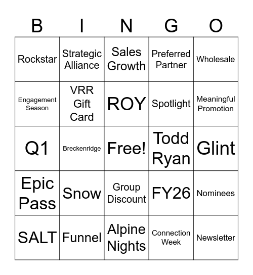 All-Team Call- February 2026 Bingo Card