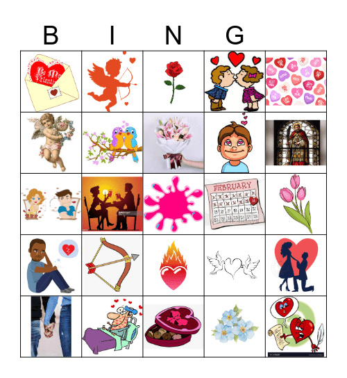 Valentine's Day Vocabulary Bingo Card